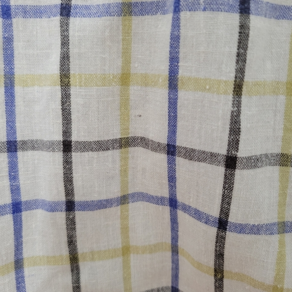 Orvis Men's Hemp/Tencel Short Sleeve Plaid Button Up Shirt XL White Blue Yellow - Picture 11 of 11